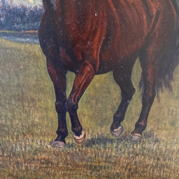 Hand Painted Art Antique Oil Painting Portrait horse on canvas - Picture 10 of 13